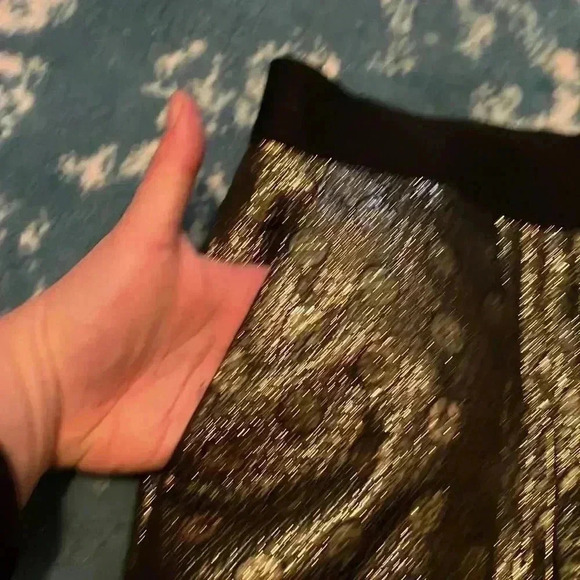 J.Crew pleated elastic waist pocket gold shimmer skirt 4 - Picture 6 of 6